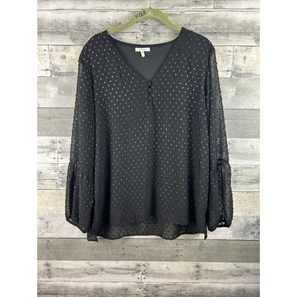 Maurice's Women's Large Black Long Sleeve Blouse